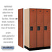 Salsbury 12" Wide Single Tier Designer Wood Locker - 3 Wide - 5 Feet High - 21 Inches Deep - Cherry - Hasps - Sweatfully