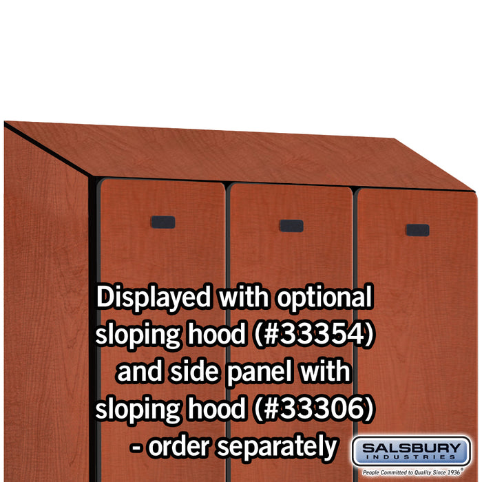 Salsbury 12" Wide Single Tier Designer Wood Locker - 3 Wide - 5 Feet High - 21 Inches Deep - Cherry - Hasps - Sweatfully