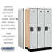 Salsbury 12" Wide Single Tier Designer Wood Locker - 3 Wide - 5 Feet High - 21 Inches Deep - Gray - Black Electronic Locks - Sweatfully