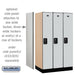 Salsbury 12" Wide Single Tier Designer Wood Locker - 3 Wide - 5 Feet High - 21 Inches Deep - Gray - Black Resettable Combination Locks - Sweatfully