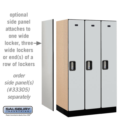 Salsbury 12" Wide Single Tier Designer Wood Locker - 3 Wide - 5 Feet High - 21 Inches Deep - Gray - Silver Electronic Locks - Sweatfully