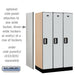 Salsbury 12" Wide Single Tier Designer Wood Locker - 3 Wide - 5 Feet High - 21 Inches Deep - Gray - Silver Electronic Locks - Sweatfully