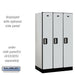 Salsbury 12" Wide Single Tier Designer Wood Locker - 3 Wide - 5 Feet High - 21 Inches Deep - Gray - Silver Electronic Locks - Sweatfully
