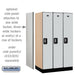 Salsbury 12" Wide Single Tier Designer Wood Locker - 3 Wide - 5 Feet High - 21 Inches Deep - Gray - Silver Resettable Combination Locks - Sweatfully