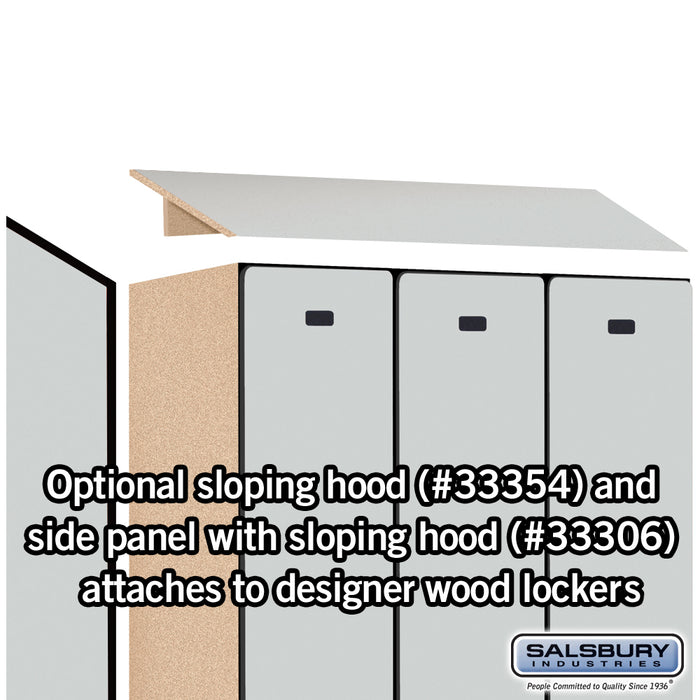 Salsbury 12" Wide Single Tier Designer Wood Locker - 3 Wide - 5 Feet High - 21 Inches Deep - Gray - Hasps - Sweatfully