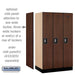 Salsbury 12" Wide Single Tier Designer Wood Locker - 3 Wide - 5 Feet High - 21 Inches Deep - Mahogany - Silver Resettable Combination Locks - Sweatfully