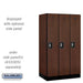 Salsbury 12" Wide Single Tier Designer Wood Locker - 3 Wide - 5 Feet High - 21 Inches Deep - Mahogany - Silver Resettable Combination Locks - Sweatfully
