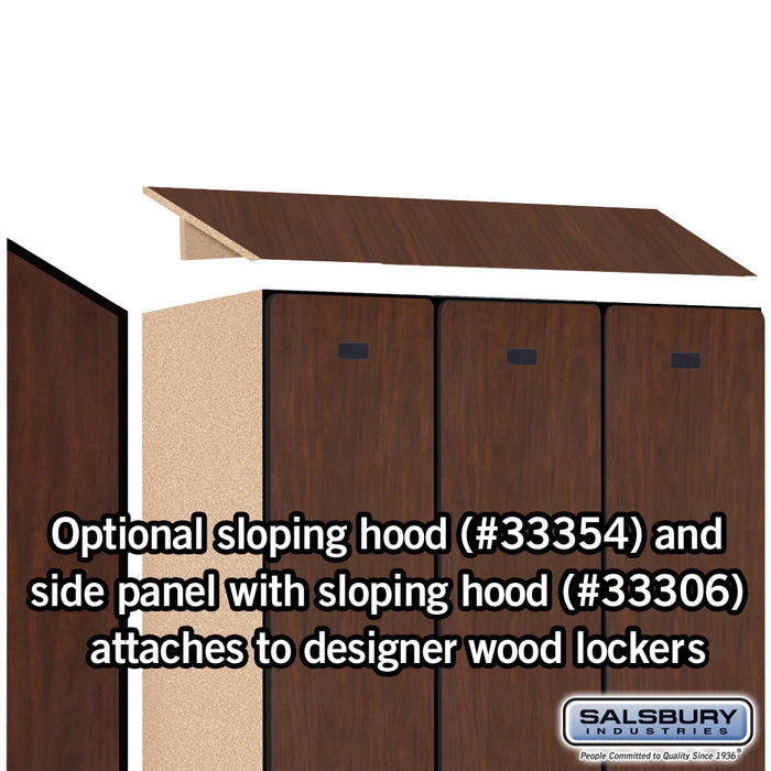 Salsbury 12" Wide Single Tier Designer Wood Locker - 3 Wide - 5 Feet High - 21 Inches Deep - Mahogany - Hasps - Sweatfully