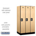 Salsbury 12" Wide Single Tier Designer Wood Locker - 3 Wide - 5 Feet High - 21 Inches Deep - Maple - Silver Electronic Locks - Sweatfully