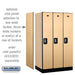 Salsbury 12" Wide Single Tier Designer Wood Locker - 3 Wide - 5 Feet High - 21 Inches Deep - Maple - Silver Resettable Combination Locks - Sweatfully