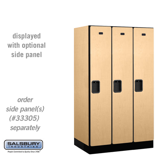 Salsbury 12" Wide Single Tier Designer Wood Locker - 3 Wide - 5 Feet High - 21 Inches Deep - Maple - Hasps - Sweatfully