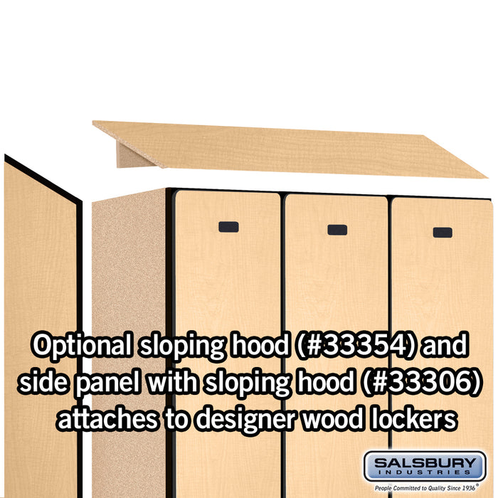 Salsbury 12" Wide Single Tier Designer Wood Locker - 3 Wide - 5 Feet High - 21 Inches Deep - Maple - Hasps - Sweatfully