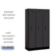 Salsbury 12" Wide Single Tier Designer Wood Locker - 3 Wide - 5 Feet High - 15 Inches Deep - Black - Black Electronic Locks - Sweatfully