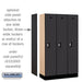 Salsbury 12" Wide Single Tier Designer Wood Locker - 3 Wide - 5 Feet High - 15 Inches Deep - Black - Silver Resettable Combination Locks - Sweatfully