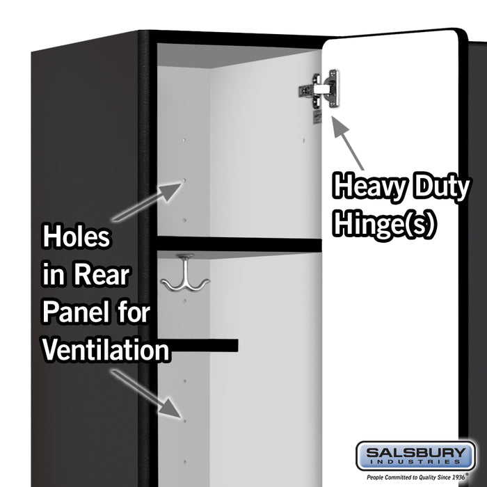 Salsbury 12" Wide Single Tier Designer Wood Locker - 3 Wide - 5 Feet High - 15 Inches Deep - Black - Hasps - Sweatfully