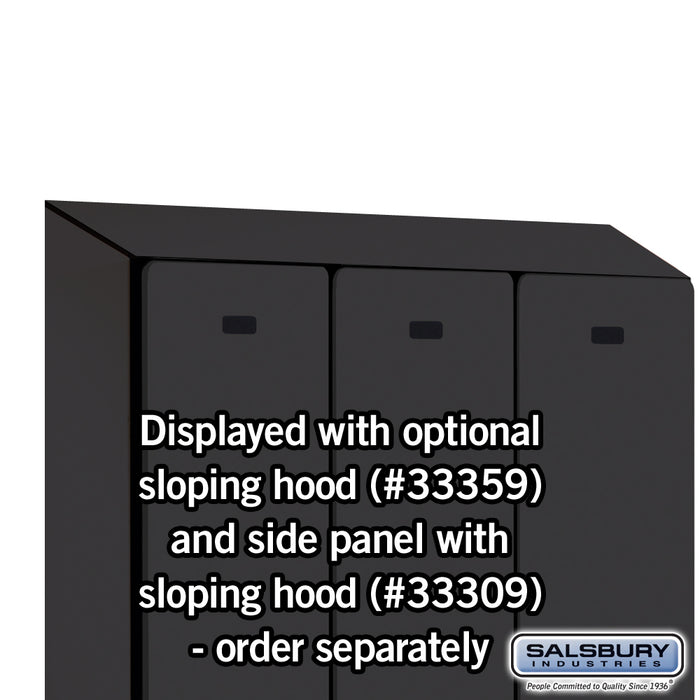 Salsbury 12" Wide Single Tier Designer Wood Locker - 3 Wide - 5 Feet High - 15 Inches Deep - Black - Hasps - Sweatfully