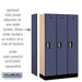 Salsbury 12" Wide Single Tier Designer Wood Locker - 3 Wide - 5 Feet High - 15 Inches Deep - Blue - Silver Electronic Locks - Sweatfully
