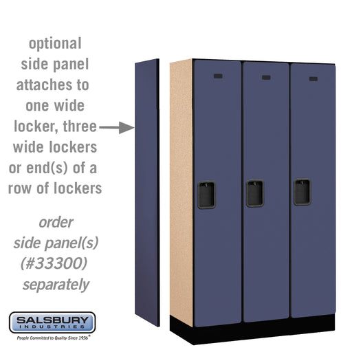 Salsbury 12" Wide Single Tier Designer Wood Locker - 3 Wide - 5 Feet High - 15 Inches Deep - Blue - Hasps - Sweatfully