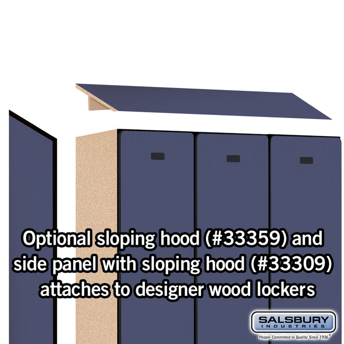 Salsbury 12" Wide Single Tier Designer Wood Locker - 3 Wide - 5 Feet High - 15 Inches Deep - Blue - Hasps - Sweatfully