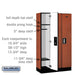 Salsbury 12" Wide Single Tier Designer Wood Locker - 3 Wide - 5 Feet High - 15 Inches Deep - Cherry - Silver Electronic Locks - Sweatfully