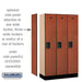 Salsbury 12" Wide Single Tier Designer Wood Locker - 3 Wide - 5 Feet High - 15 Inches Deep - Cherry - Hasps - Sweatfully