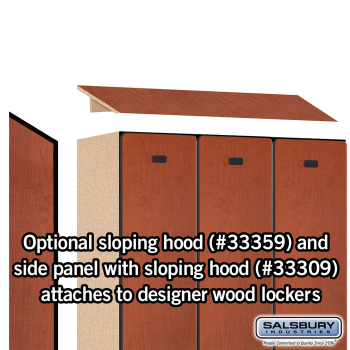 Salsbury 12" Wide Single Tier Designer Wood Locker - 3 Wide - 5 Feet High - 15 Inches Deep - Cherry - Hasps - Sweatfully