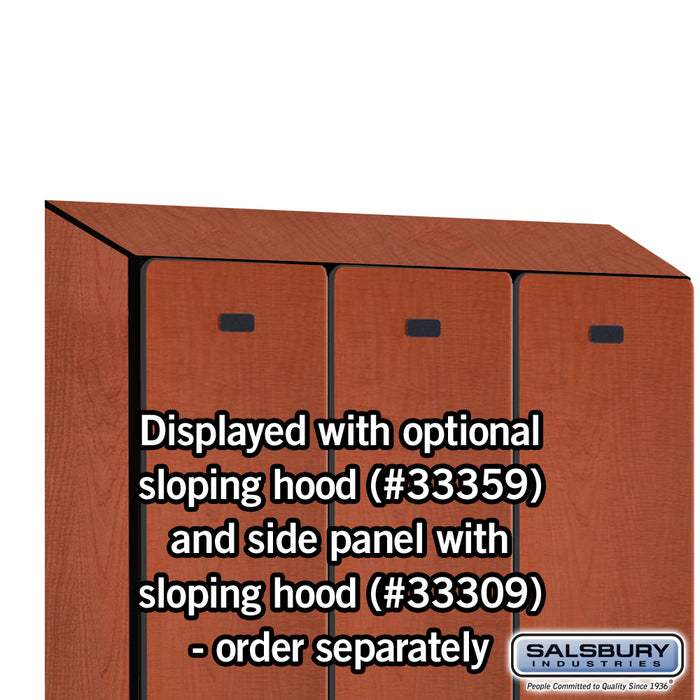 Salsbury 12" Wide Single Tier Designer Wood Locker - 3 Wide - 5 Feet High - 15 Inches Deep - Cherry - Hasps - Sweatfully