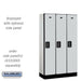Salsbury 12" Wide Single Tier Designer Wood Locker - 3 Wide - 5 Feet High - 15 Inches Deep - Gray - Black Electronic Locks - Sweatfully