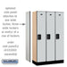 Salsbury 12" Wide Single Tier Designer Wood Locker - 3 Wide - 5 Feet High - 15 Inches Deep - Gray - Hasps - Sweatfully