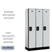 Salsbury 12" Wide Single Tier Designer Wood Locker - 3 Wide - 5 Feet High - 15 Inches Deep - Gray - Hasps - Sweatfully