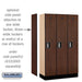Salsbury 12" Wide Single Tier Designer Wood Locker - 3 Wide - 5 Feet High - 15 Inches Deep - Mahogany - Silver Electronic Locks - Sweatfully