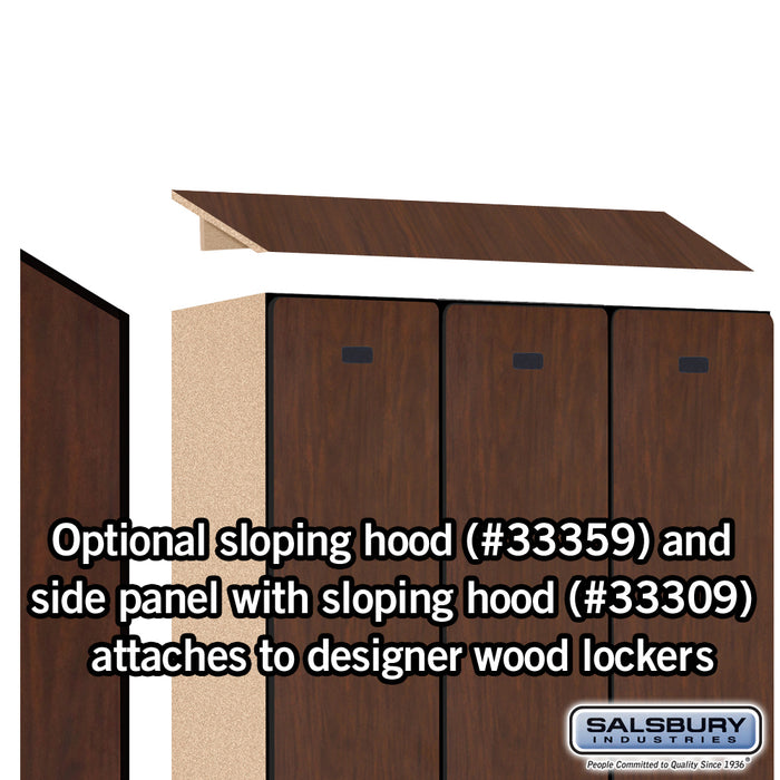 Salsbury 12" Wide Single Tier Designer Wood Locker - 3 Wide - 5 Feet High - 15 Inches Deep - Mahogany - Hasps - Sweatfully