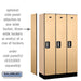 Salsbury 12" Wide Single Tier Designer Wood Locker - 3 Wide - 5 Feet High - 15 Inches Deep - Maple - Silver Electronic Locks - Sweatfully