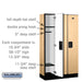 Salsbury 12" Wide Single Tier Designer Wood Locker - 3 Wide - 5 Feet High - 15 Inches Deep - Maple - Hasps - Sweatfully
