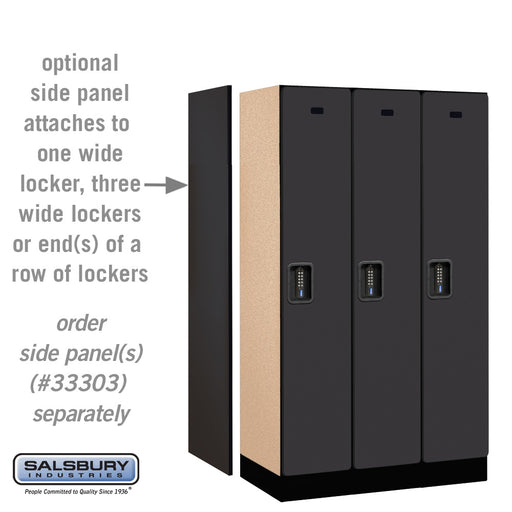 Salsbury 12" Wide Single Tier Designer Wood Locker - 3 Wide - 5 Feet High - 18 Inches Deep - Black - Black Electronic Locks - Sweatfully