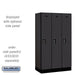 Salsbury 12" Wide Single Tier Designer Wood Locker - 3 Wide - 5 Feet High - 18 Inches Deep - Black - Black Electronic Locks - Sweatfully