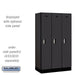 Salsbury 12" Wide Single Tier Designer Wood Locker - 3 Wide - 5 Feet High - 18 Inches Deep - Black - Silver Electronic Locks - Sweatfully