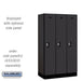 Salsbury 12" Wide Single Tier Designer Wood Locker - 3 Wide - 5 Feet High - 18 Inches Deep - Black - Silver Resettable Combination Locks - Sweatfully