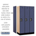 Salsbury 12" Wide Single Tier Designer Wood Locker - 3 Wide - 5 Feet High - 18 Inches Deep - Blue - Silver Electronic Locks - Sweatfully