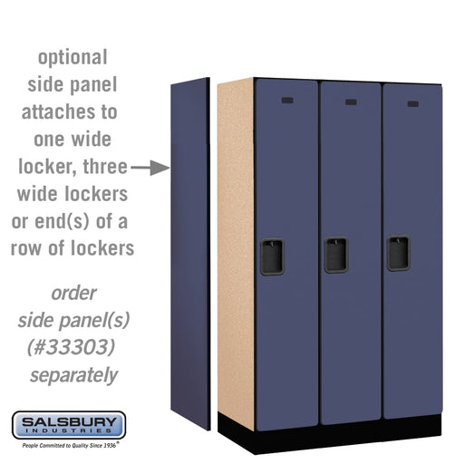 Salsbury 12" Wide Single Tier Designer Wood Locker - 3 Wide - 5 Feet High - 18 Inches Deep - Blue - Hasps - Sweatfully