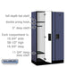 Salsbury 12" Wide Single Tier Designer Wood Locker - 3 Wide - 5 Feet High - 18 Inches Deep - Blue - Hasps - Sweatfully