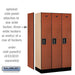 Salsbury 12" Wide Single Tier Designer Wood Locker - 3 Wide - 5 Feet High - 18 Inches Deep - Cherry - Black Electronic Locks - Sweatfully
