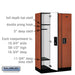 Salsbury 12" Wide Single Tier Designer Wood Locker - 3 Wide - 5 Feet High - 18 Inches Deep - Cherry - Black Electronic Locks - Sweatfully