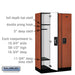 Salsbury 12" Wide Single Tier Designer Wood Locker - 3 Wide - 5 Feet High - 18 Inches Deep - Cherry - Black Resettable Combination Locks - Sweatfully