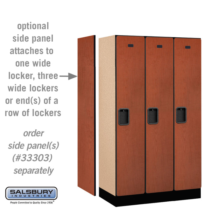 Salsbury 12" Wide Single Tier Designer Wood Locker - 3 Wide - 5 Feet High - 18 Inches Deep - Cherry - Hasps - Sweatfully