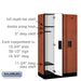 Salsbury 12" Wide Single Tier Designer Wood Locker - 3 Wide - 5 Feet High - 18 Inches Deep - Cherry - Hasps - Sweatfully