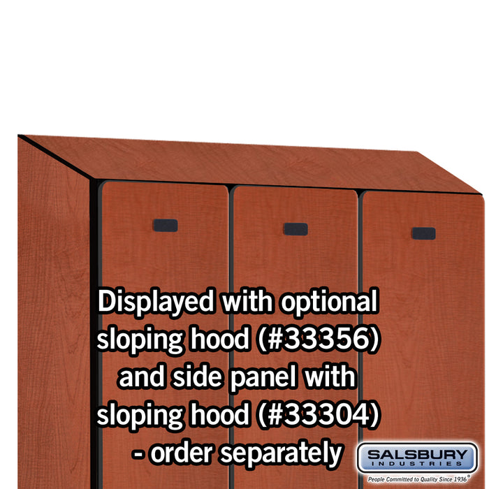 Salsbury 12" Wide Single Tier Designer Wood Locker - 3 Wide - 5 Feet High - 18 Inches Deep - Cherry - Hasps - Sweatfully