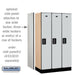 Salsbury 12" Wide Single Tier Designer Wood Locker - 3 Wide - 5 Feet High - 18 Inches Deep - Gray - Black Electronic Locks - Sweatfully