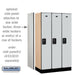Salsbury 12" Wide Single Tier Designer Wood Locker - 3 Wide - 5 Feet High - 18 Inches Deep - Gray - Black Resettable Combination Locks - Sweatfully