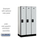 Salsbury 12" Wide Single Tier Designer Wood Locker - 3 Wide - 5 Feet High - 18 Inches Deep - Gray - Black Resettable Combination Locks - Sweatfully